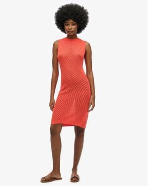 Superdry & Co Chevron Crochet Mini Dress - Red