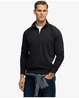Superdry Essential Logo Raglan Henley Sweatshirt - Zwart