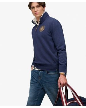 Superdry & Co Gothic Varsity Half Zip Sweatshirt - Blue
