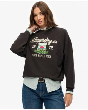 Superdry Souvenir Graphic Loose Crew Sweatshirt - Black