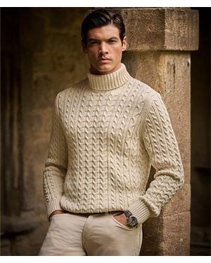 Superdry Jacob Kabeltrui Met Rolkraag - Bruin