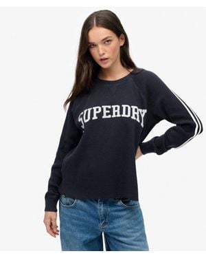 Superdry Athletic Essentials Graphic Long Sleeve Top - Blue