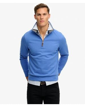 Superdry & Co Essential Pique Half Zip - Blue
