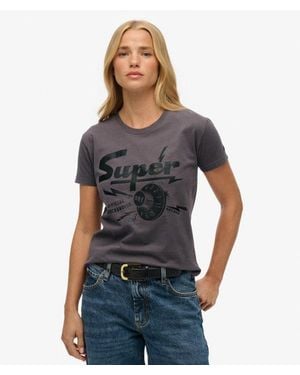 Superdry & Co Band Merch Fitted T-shirt - Blue