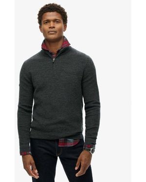 Superdry & Co Merino Half Zip Jumper - Black