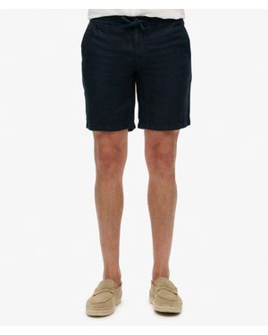 Superdry & Co The Merchant Store- Linen Shorts - Blue