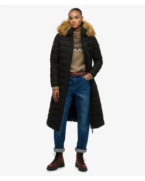 Superdry Arctic Longline Puffer Coat - Blue