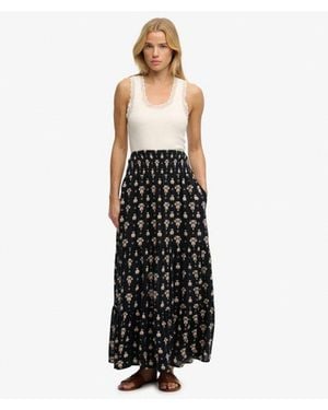 Superdry & Co Print Maxi Skirt - Black