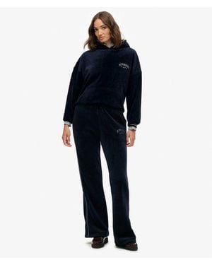 Superdry Country Club Velour Rechte joggingbroek - Blauw