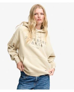 Superdry Luxe Casual Relaxed Hoodie - Natural