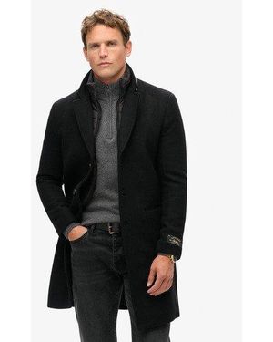 Superdry 2-in-1 Wollen Overjas - Zwart