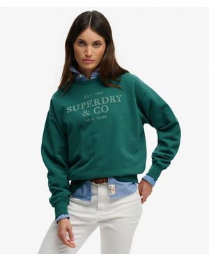 Superdry & Co Luxe Casual Loose Crew Sweatshirt - Green