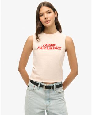 Superdry & Co Classic Graphic Print Cotton Tank Top - Grey