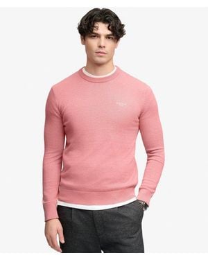 Superdry Homme Pull Prep Essential Coupe Ajustée Taille - Rose