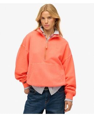 Superdry Studios Half Zip Sweatshirt - Orange