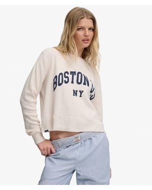 Superdry & Co Athletic Essential Graphic Long Sleeve Top - White