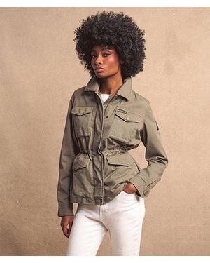 Superdry Embroidered M65 Military Jacket - Brown