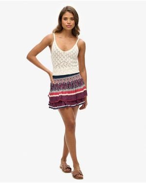 Superdry Vintage Tiered Mini Skirt