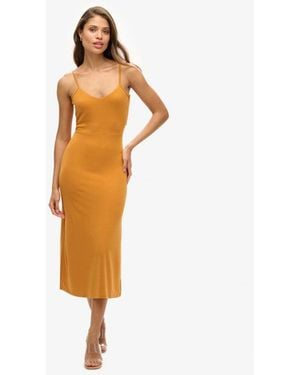 Superdry Jersey Open Back Dress - Orange