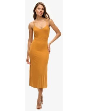Superdry Jersey Open Back Dress - Orange