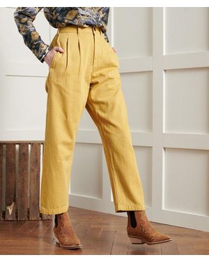 Superdry & Co Dry Pleated Trousers - Natural
