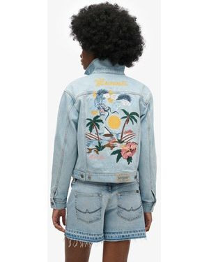Superdry Embellished Denim Jacket - Blue