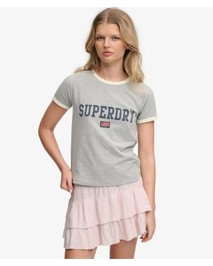 Superdry & Co Athletic Essentials Stripe T-shirt - White