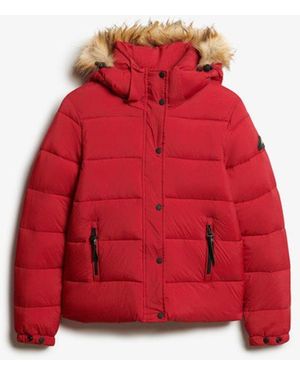 Superdry Hooded Mid Layer Short Jacket - Red