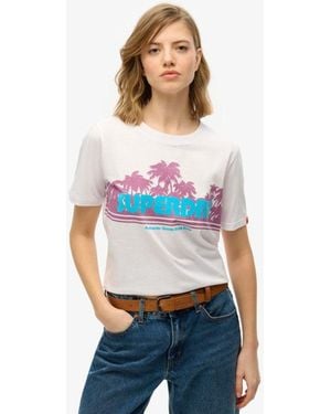 Superdry & Co Outdoor Stripe Relaxed T-shirt - White
