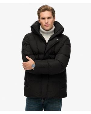 Superdry & Co Hooded Mid Length Sports Puffer Jacket - Black