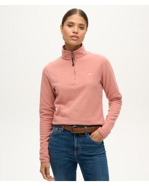 Superdry & Co Polar Fleece Half Zip Sweater - Red