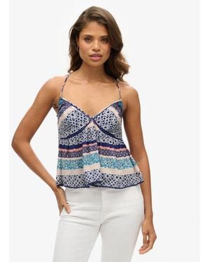 Superdry & Co Tiered Cami Top - Blue