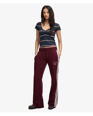 Superdry Athletic Essentials Stripe Flare joggingbroek - Rood