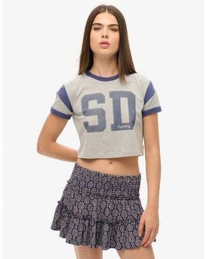 Superdry Gelaagde Jersey Minirok - Grijs