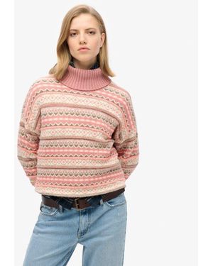 Superdry Gestreepte Trui Met Textuur - Rood