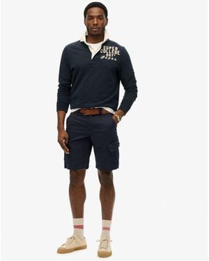 Superdry Classic Logo Patch Organic Cotton Core Cargo Shorts - Black