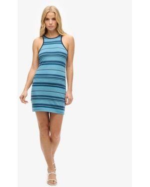 Superdry & Co Cotton Vintage Stripe Racer Dress - Blue