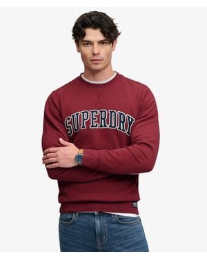 Superdry Homme Sweat Athletic Applique Coupe Décontractée Taille - Rouge