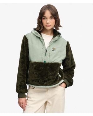 Superdry Super Soft Hybrid Half Zip Jacket - Green