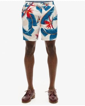 Superdry & Co Recycled Hawaiian Print 17-inch Swim Shorts - Blue