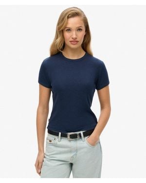 Superdry Athletic Essentials Logo Rib T-Shirt - Blue