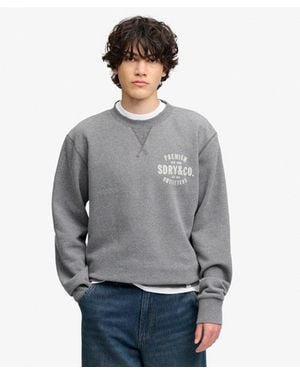 Superdry & Co Block Text Crew Neck Sweatshirt - Gray