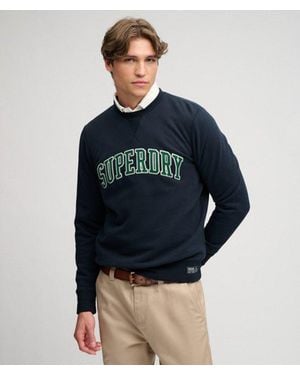 Superdry & Co Athletic Applique Relaxed Crew Sweatshirt - Blue