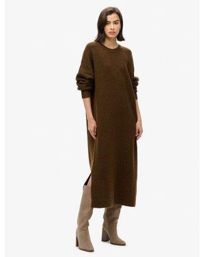 Superdry Slouch Midi Jumper Dress - Brown