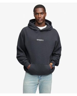 Superdry & Co Micro Logo Graphic Loose Hoodie - Blue