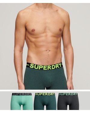 Superdry Organic Cotton Boxer Triple Pack Black/ - Green