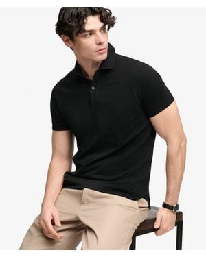 Superdry & Co City Pique Polo Shirt - Black