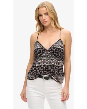 Superdry & Co Printed Woven Cami Top - Black