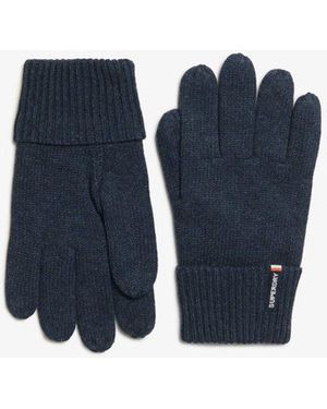Superdry Essential Logo Knitted Gloves - Blue