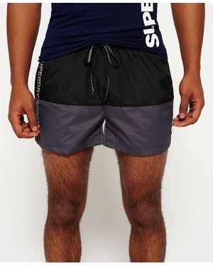 Superdry Sports Active Color Block Shorts /Carbon - Blue